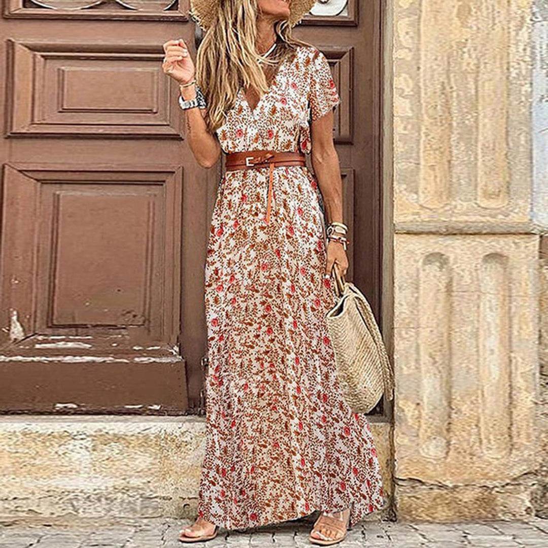 Liora | Maxi Ibiza Kleid im Hippie-Stil + GRATIS Gürtel - gutaussehen