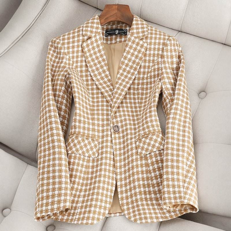 ANNEMIEKE I KLASSISCH KARIERTER BLAZER - gutaussehen